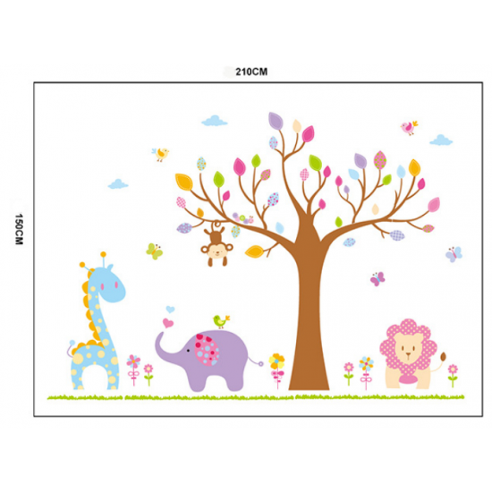 Decal dán tường vườn thú to 12